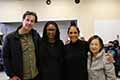 Pictured L-R: Jason Hofmann, Lynn Mabry, Sheila E. and Yoshie Akiba of Elevate Oakland, pictured in the new Elmhurst Elementary music room in Oakland Calif., on Wednesday, February 16, 2022. 